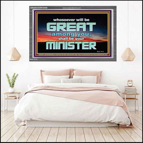 HUMILITY AND SERVICE BEFORE GREATNESS  Encouraging Bible Verse Acrylic Frame  GWANCHOR10459  