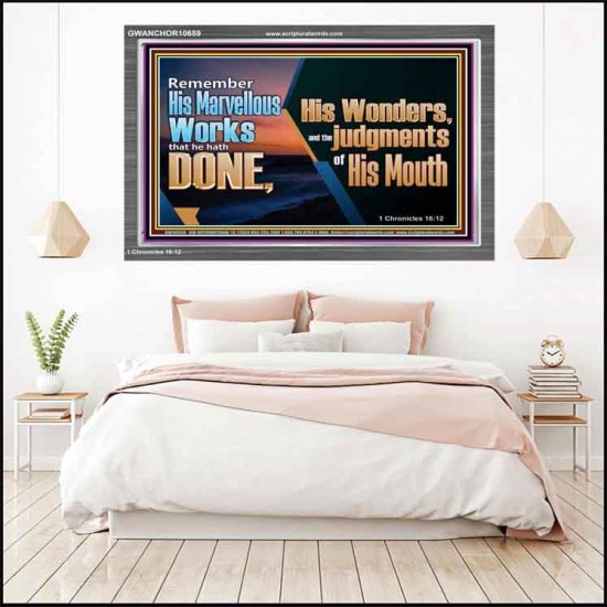 REMEMBER HIS WONDERS AND THE JUDGMENTS OF HIS MOUTH  Church Acrylic Frame  GWANCHOR10659  