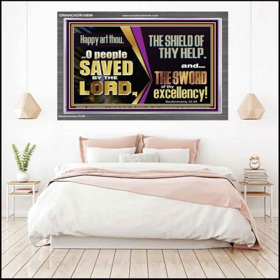 O PEOPLE SAVED BY THE LORD  Children Room Wall Acrylic Frame  GWANCHOR10699  