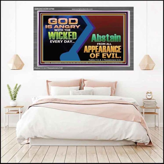 GOD IS ANGRY WITH THE WICKED EVERY DAY  Biblical Paintings Acrylic Frame  GWANCHOR10790  