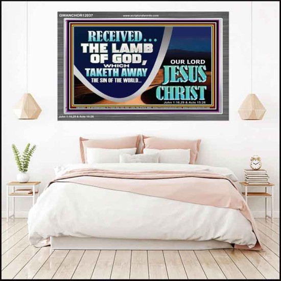 THE LAMB OF GOD THAT TAKETH AWAY THE SIN OF THE WORLD  Unique Power Bible Acrylic Frame  GWANCHOR12037  