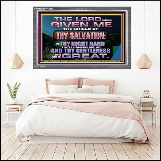 THY RIGHT HAND HATH HOLDEN ME UP  Ultimate Inspirational Wall Art Acrylic Frame  GWANCHOR12377  