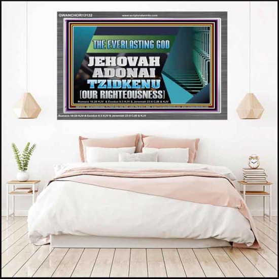 THE EVERLASTING GOD JEHOVAH ADONAI TZIDKENU OUR RIGHTEOUSNESS  Contemporary Christian Paintings Acrylic Frame  GWANCHOR13132  