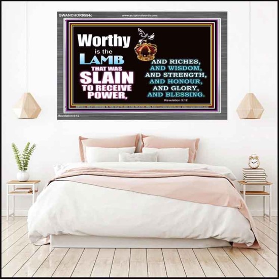 LAMB OF GOD GIVES STRENGTH AND BLESSING  Sanctuary Wall Acrylic Frame  GWANCHOR9554c  