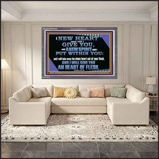 I WILL GIVE YOU A NEW HEART AND NEW SPIRIT  Bible Verse Wall Art  GWANCHOR10633  