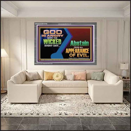 GOD IS ANGRY WITH THE WICKED EVERY DAY  Biblical Paintings Acrylic Frame  GWANCHOR10790  