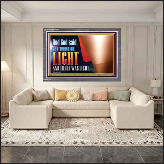 AND GOD SAID LET THERE BE LIGHT AND THERE WAS LIGHT  Biblical Art Glass Acrylic Frame  GWANCHOR11744  