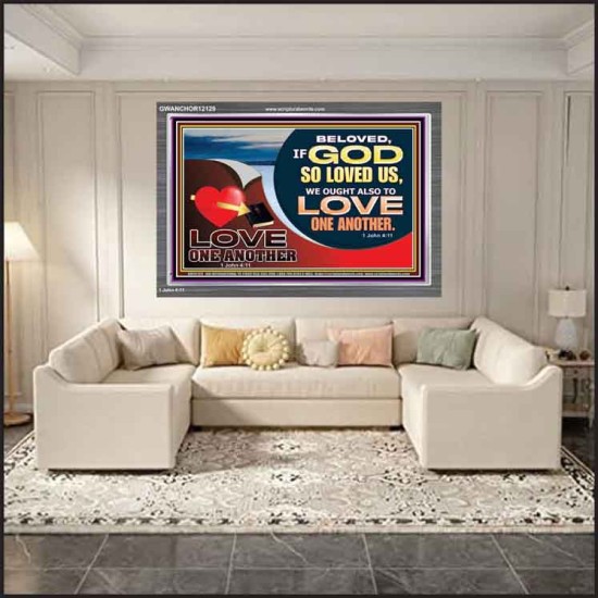 LOVE ONE ANOTHER  Custom Contemporary Christian Wall Art  GWANCHOR12129  