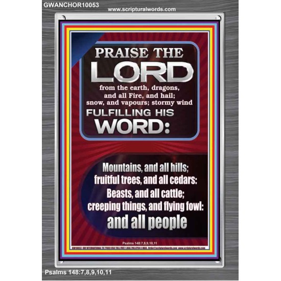 PRAISE HIM - STORMY WIND FULFILLING HIS WORD  Business Motivation Décor Picture  GWANCHOR10053  