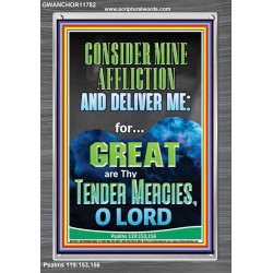 CONSIDER MINE AFFLICTION O LORD MY GOD  Christian Quote Portrait  GWANCHOR11782  "25x33"