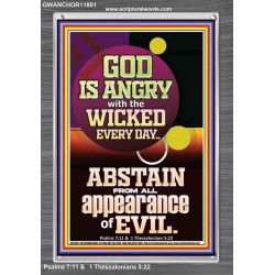 GOD IS ANGRY WITH THE WICKED EVERY DAY ABSTAIN FROM EVIL  Scriptural Décor  GWANCHOR11801  "25x33"