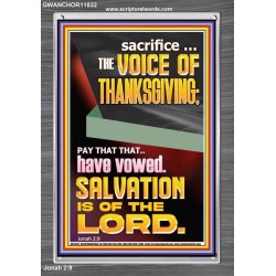 SACRIFICE THE VOICE OF THANKSGIVING  Custom Wall Scripture Art  GWANCHOR11832  "25x33"