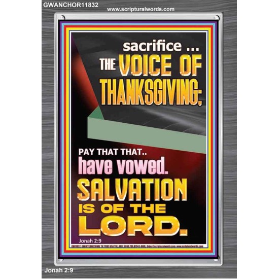 SACRIFICE THE VOICE OF THANKSGIVING  Custom Wall Scripture Art  GWANCHOR11832  