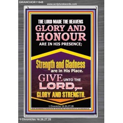 GLORY AND HONOUR ARE IN HIS PRESENCE  Custom Inspiration Scriptural Art Portrait  GWANCHOR11848  "25x33"