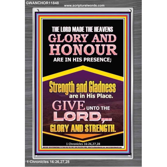GLORY AND HONOUR ARE IN HIS PRESENCE  Custom Inspiration Scriptural Art Portrait  GWANCHOR11848  