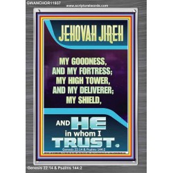 JEHOVAH JIREH MY GOODNESS MY HIGH TOWER MY DELIVERER MY SHIELD  Unique Power Bible Portrait  GWANCHOR11937  "25x33"