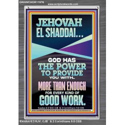 JEHOVAH EL SHADDAI THE GREAT PROVIDER  Scriptures Décor Wall Art  GWANCHOR11976  "25x33"