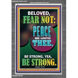 BELOVED FEAR NOT PEACE BE UNTO THEE  Unique Power Bible Portrait  GWANCHOR12231  "25x33"