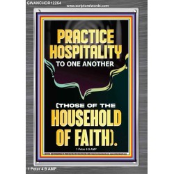 PRACTICE HOSPITALITY TO ONE ANOTHER  Contemporary Christian Wall Art Portrait  GWANCHOR12254  "25x33"