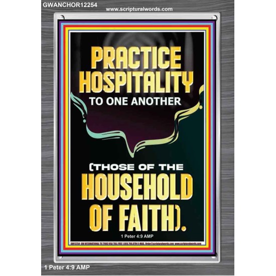 PRACTICE HOSPITALITY TO ONE ANOTHER  Contemporary Christian Wall Art Portrait  GWANCHOR12254  