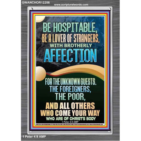 BE HOSPITABLE BE A LOVER OF STRANGERS WITH BROTHERLY AFFECTION  Christian Wall Art  GWANCHOR12256  