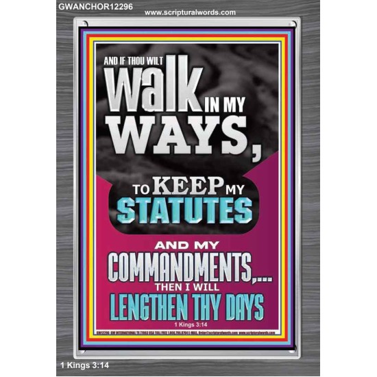 WALK IN MY WAYS AND KEEP MY COMMANDMENTS  Wall & Art Décor  GWANCHOR12296  