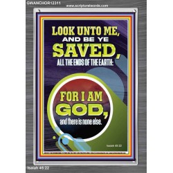 LOOK UNTO ME AND BE SAVED  Custom Wall Scripture Art  GWANCHOR12311  "25x33"