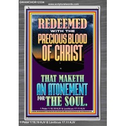 REDEEMED WITH THE PRECIOUS BLOOD OF CHRIST  Custom Wall Décor  GWANCHOR12334  "25x33"