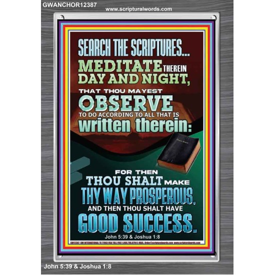 SEARCH THE SCRIPTURES MEDITATE THEREIN DAY AND NIGHT  Bible Verse Wall Art  GWANCHOR12387  