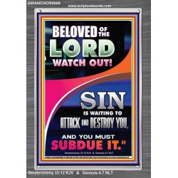 BELOVED WATCH OUT SIN IS ROARING AT YOU  Sanctuary Wall Portrait  GWANCHOR9989  "25x33"