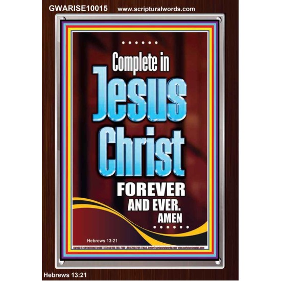 COMPLETE IN JESUS CHRIST FOREVER  Children Room Portrait  GWARISE10015  