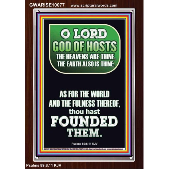 O LORD GOD OF HOST CREATOR OF HEAVEN AND THE EARTH  Unique Bible Verse Portrait  GWARISE10077  