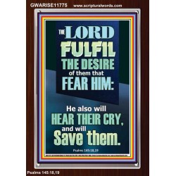 DESIRE OF THEM THAT FEAR HIM WILL BE FULFILL  Contemporary Christian Wall Art  GWARISE11775  "25x33"