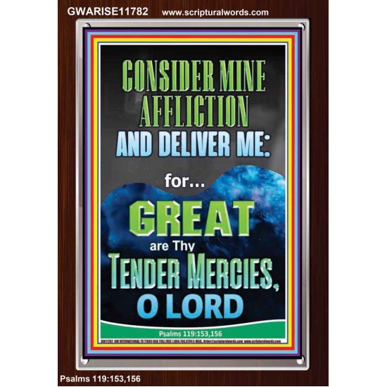 CONSIDER MINE AFFLICTION O LORD MY GOD  Christian Quote Portrait  GWARISE11782  