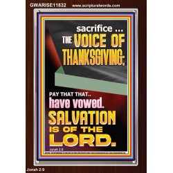 SACRIFICE THE VOICE OF THANKSGIVING  Custom Wall Scripture Art  GWARISE11832  "25x33"