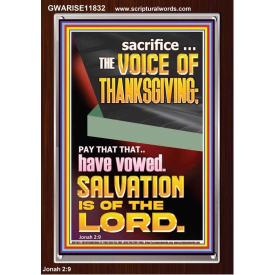 SACRIFICE THE VOICE OF THANKSGIVING  Custom Wall Scripture Art  GWARISE11832  