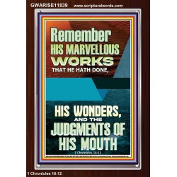 HIS MARVELLOUS WONDERS AND THE JUDGEMENTS OF HIS MOUTH  Custom Modern Wall Art  GWARISE11839  "25x33"