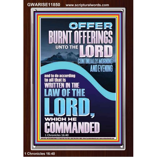 OFFER BURNT OFFERINGS UNTO THE LORD  Custom Inspiration Bible Verse Portrait  GWARISE11850  