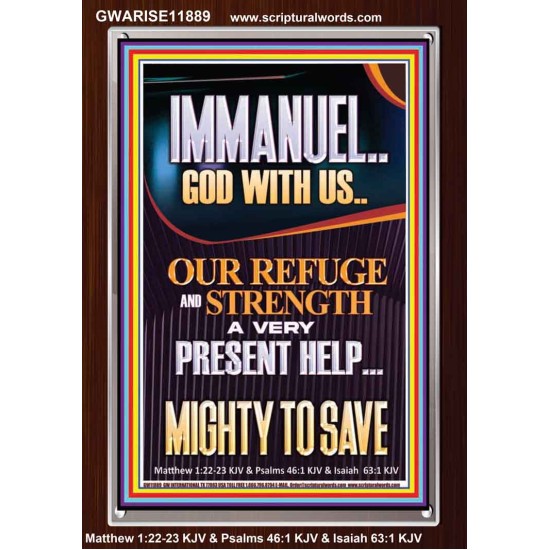 IMMANUEL GOD WITH US OUR REFUGE AND STRENGTH MIGHTY TO SAVE  Sanctuary Wall Picture  GWARISE11889  