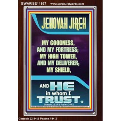 JEHOVAH JIREH MY GOODNESS MY HIGH TOWER MY DELIVERER MY SHIELD  Unique Power Bible Portrait  GWARISE11937  "25x33"