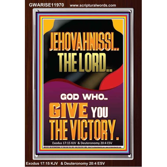 JEHOVAH NISSI THE LORD WHO GIVE YOU VICTORY  Bible Verses Art Prints  GWARISE11970  