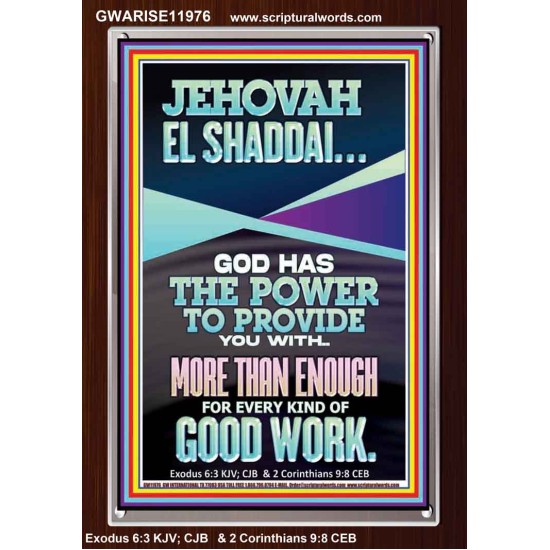 JEHOVAH EL SHADDAI THE GREAT PROVIDER  Scriptures Décor Wall Art  GWARISE11976  
