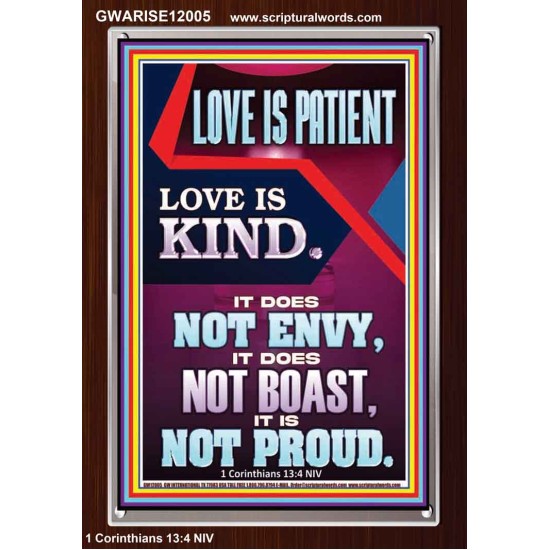 LOVE IS PATIENT AND KIND AND DOES NOT ENVY  Christian Paintings  GWARISE12005  