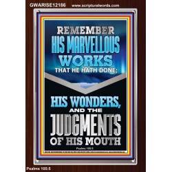 REMEMBER HIS MARVELLOUS WORKS  Christian Wall Décor  GWARISE12186  "25x33"