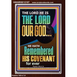 HE HATH REMEMBERED HIS COVENANT FOR EVER  Modern Christian Wall Décor  GWARISE12187  "25x33"