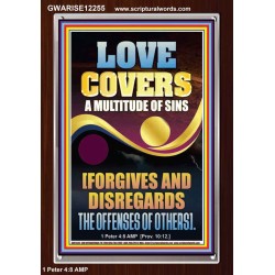 LOVE COVERS A MULTITUDE OF SINS  Christian Art Portrait  GWARISE12255  "25x33"