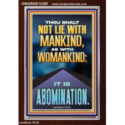 NEVER LIE WITH MANKIND AS WITH WOMANKIND IT IS ABOMINATION  Décor Art Works  GWARISE12305  "25x33"