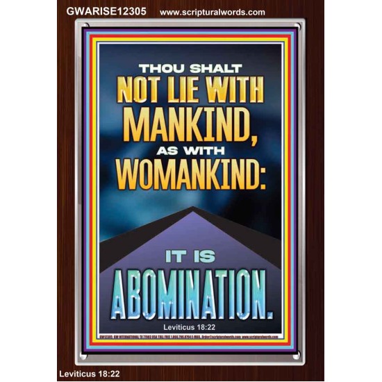 NEVER LIE WITH MANKIND AS WITH WOMANKIND IT IS ABOMINATION  Décor Art Works  GWARISE12305  