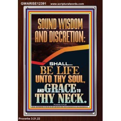 SOUND WISDOM AND DISCRETION SHALL BE LIFE UNTO THY SOUL  Bible Verse for Home Portrait  GWARISE12391  "25x33"