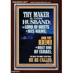 THY MAKER IS THINE HUSBAND THE LORD OF HOSTS IS HIS NAME  Unique Scriptural Portrait  GWARISE12671  "25x33"